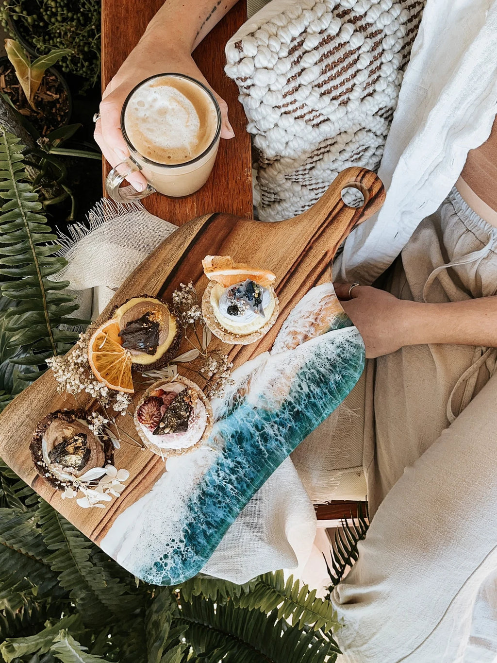 Personalized Engraved Ocean Resin Cheese Board | Unique Engagement & Wedding Gift for Couples